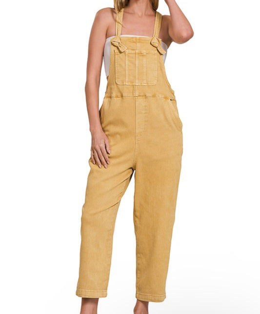 Mustard relaxed fit overalls
