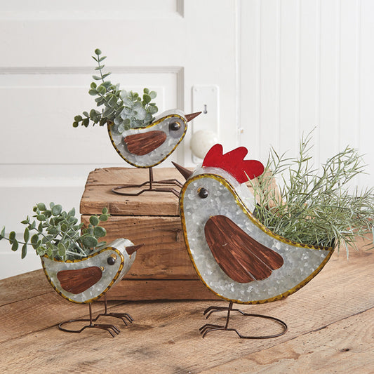 Mother hen and two chicks container set