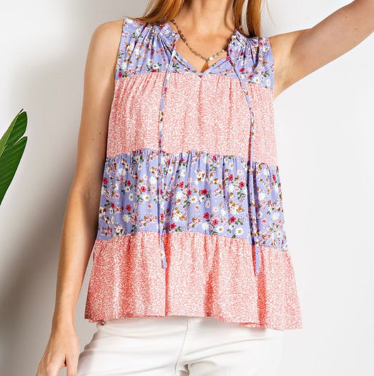 Lilac pink floral top