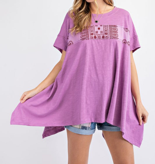 Lilac loose fit tunic top