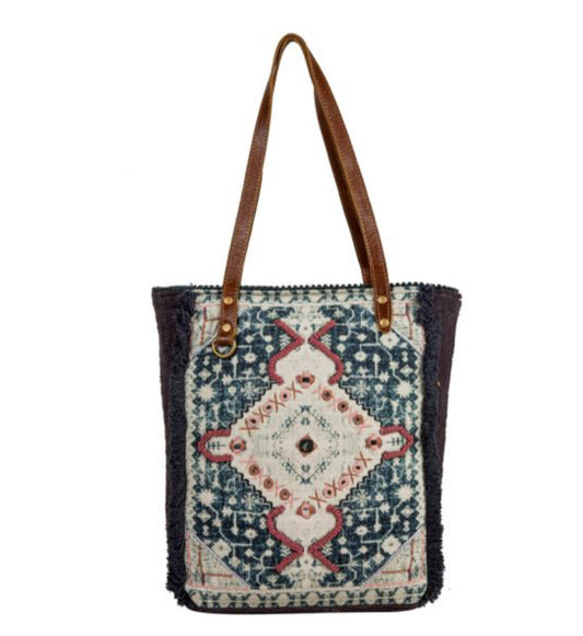 Homestyle warmth embroidered tote bag