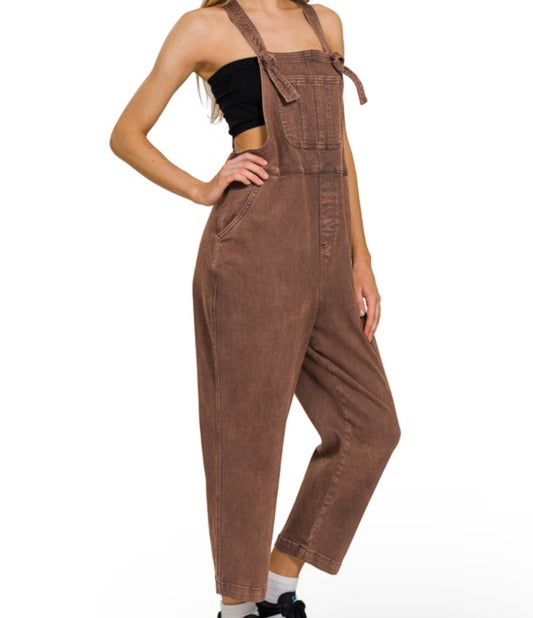 Mahogany relaxed fit overalls