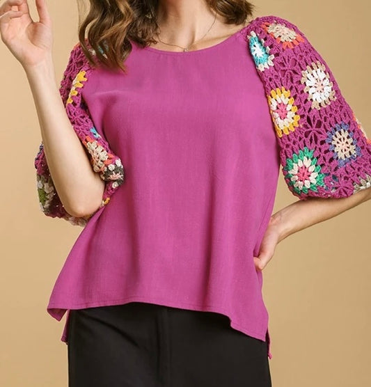 Mulberry crocheted top