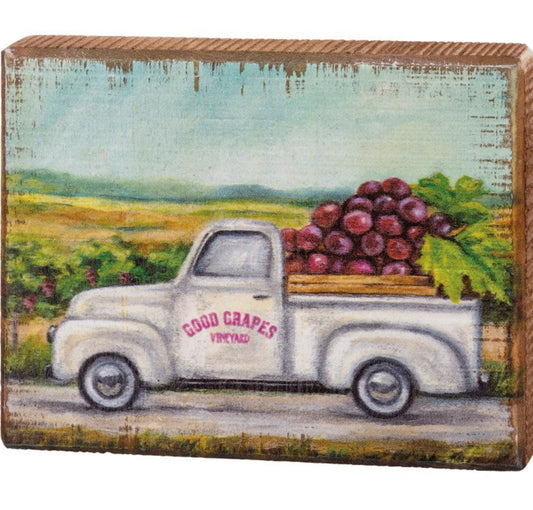 Grape truck-block sign