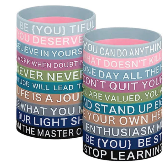 Motivational quotes rubber wristband