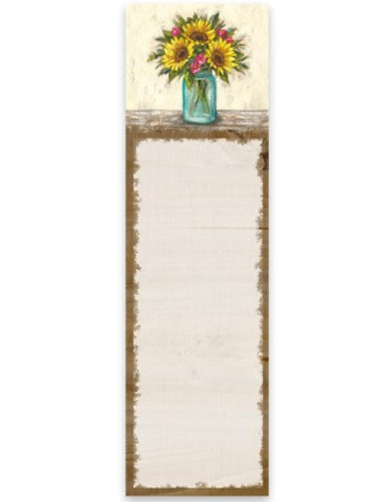 Sunflower vase magnet list pad